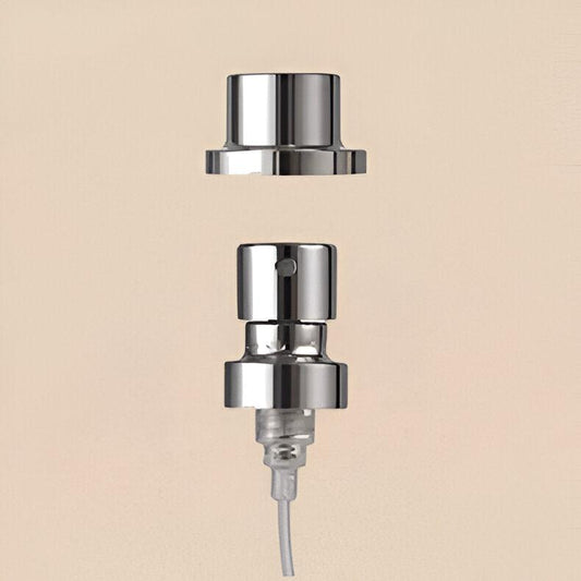 Wholesale Perfume Fine Mist Spray Pump for Perfume Tops, Shiny Silver, 100mcl/0.1cc, FEA 15, Crimp Type (with step collar) Brandsamor Commerce LLP